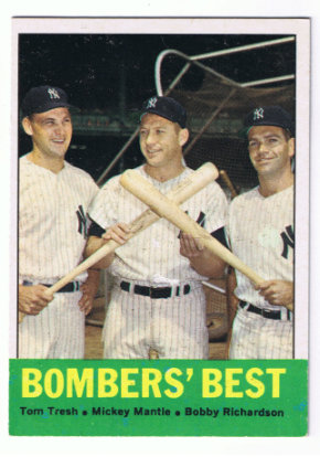 1963 Topps #173 Bomber's Best/Tom Tresh/Mickey Mantle/Bobby Richardson