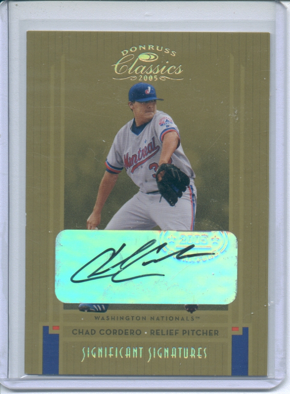 2005 Donruss Classics Significant Signatures Gold #98 Chad Cordero/50