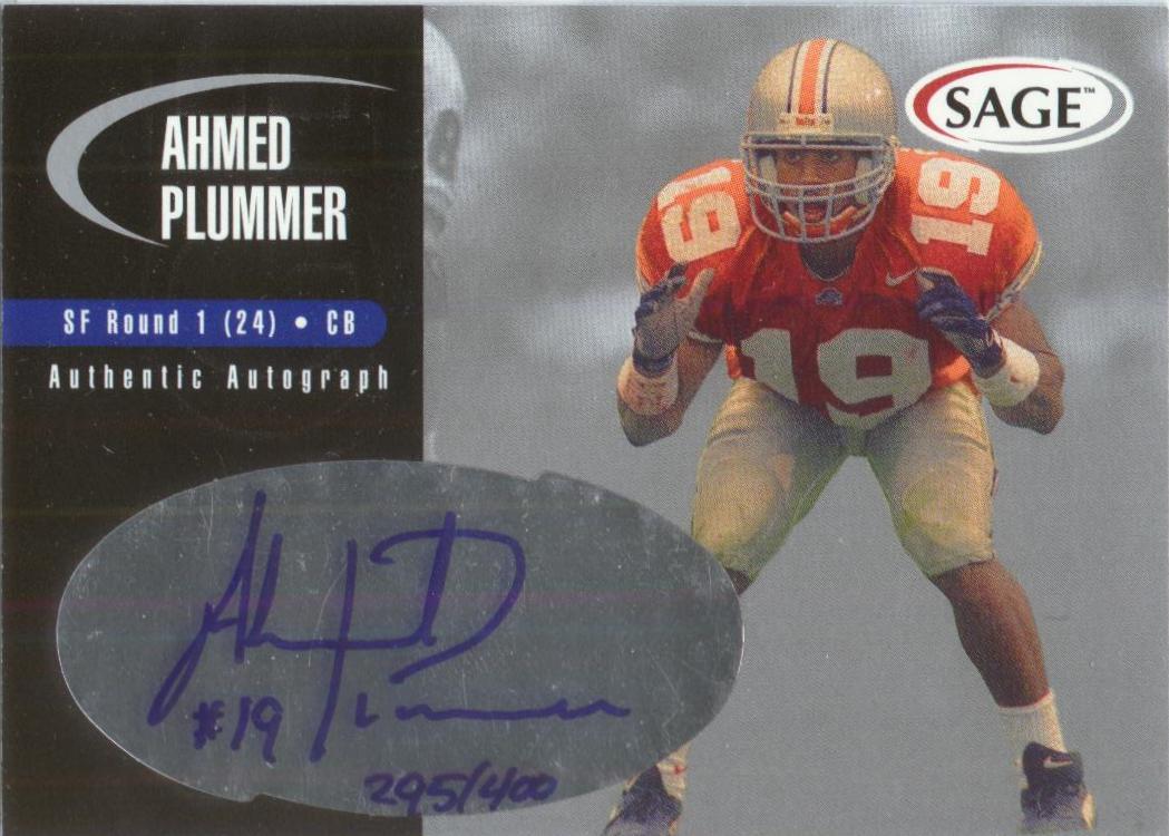 2000 SAGE Autographs Silver #A34 Ahmed Plummer/400
