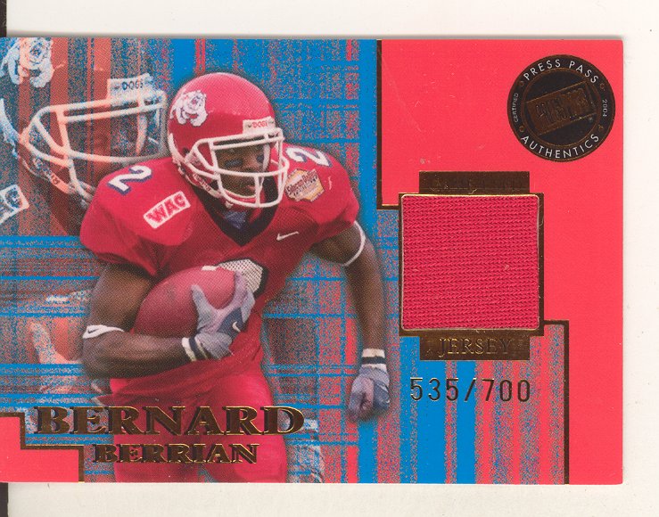 2004 Press Pass SE Game Used Jerseys Numbers #JCBB Bernard Berrian