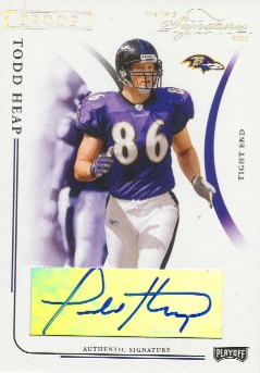 2004 Playoff Prime Signatures Signature Proofs Silver #6 Todd Heap/100