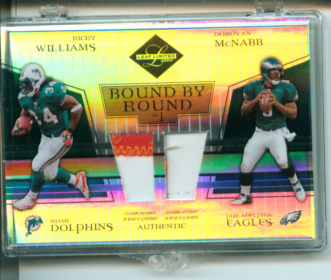 2004 Leaf Limited Bound by Round Jerseys Prime #BR50 Ricky Williams/Donovan McNabb
