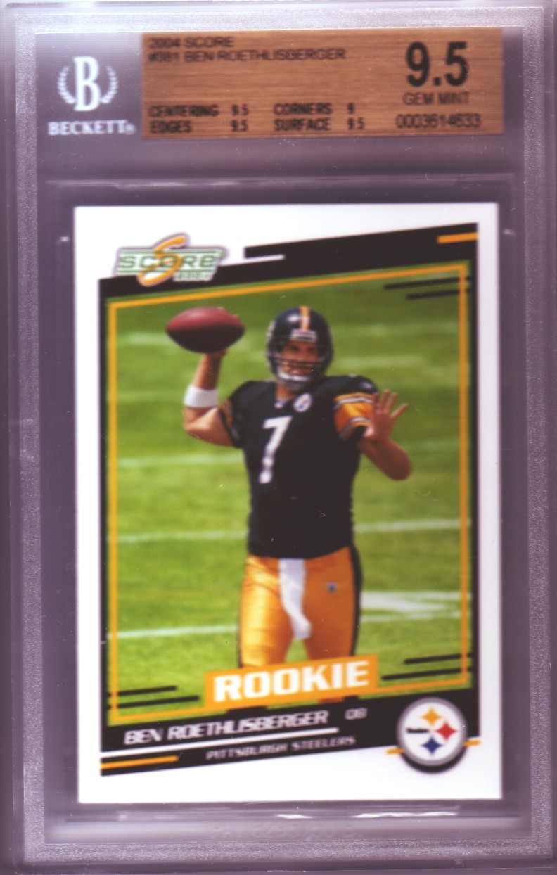2004 Score #381 Ben Roethlisberger BGS-9.5 Pittsburgh Steelers GEM MINT BGS