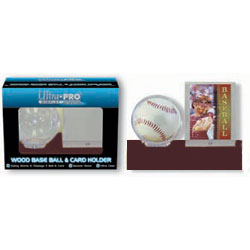 Ultra Pro Dark Wood Base Ball & Card Holder