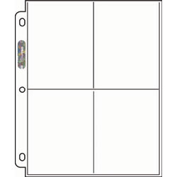 Ultra Pro Four (4) Pocket Platinum Series Pages - 100 count box (Fits Postcard sized items)