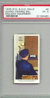 1939 W.D. & H.O Wills GUARD VIEWING SIGNALS THROUGH PERISCOPE Tobacco card NICE!! PSA EX 5