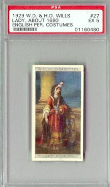 1929 Lady, About 1690 Costume Dress W.D & H.O Wills Psa EX 5 NICE!!