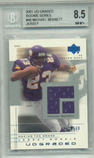 Michael Bennett Jersey 2001 UD Graded Rookie Series BGS Grade 8.5