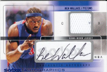 2004-05 SkyBox Autographics Autographs Jerseys 100 #BW Ben Wallace