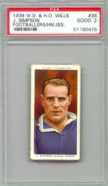 1939 W.D. & H.O. Wills F.H. Broome Soccer/Footballers tobacco card NICE!!