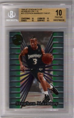 Stephon Marbury FINEST 1996-97 Stadium Club Members Only 55 BGS 10 Pristine ROOKIE!!