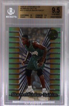 Shareef Abdur-Rahim FINEST 1996-97 Stadium Club Members Only 55 BGS Grade 9.5 GEM MINT ROOKIE!!