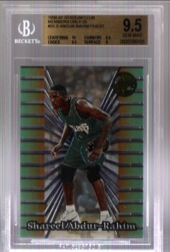 Shareef Abdur-Rahim FINEST 1996-97 Stadium Club Members Only 55 BGS Grade 9.5 Gem Mint Rookie