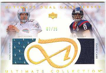 2003 Ultimate Collection Game Jersey Duals Gold #UDJMC Dan Marino/David Carr