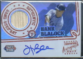 2005 Topps Pack Wars Autographed Relics #HB Hank Blalock Bat B/200