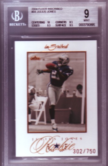 2004 Fleer Inscribed #94 Julius Jones RC ROOKIE #302/750 BGS-9.0 MINT Dallas Cowboys BGS