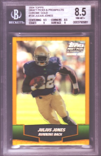 2004 Topps Draft Picks and Prospects Chrome Gold #134 Julius Jones RC ROOKIE BGS-8.5 NM-MT+
