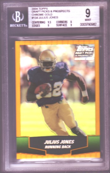 2004 Topps Draft Picks and Prospects Chrome Gold #134 Julius Jones RC ROOKIE BGS-9.0 MINT Cowboys .