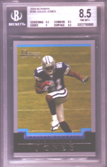 2004 Bowman #180 Julius Jones RC ROOKIE BGS-8.5 NM-MT+ Dallas Cowboys
