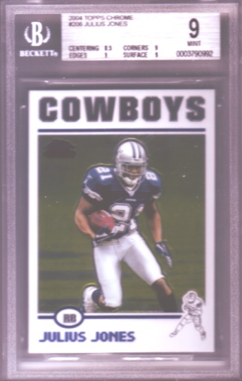 2004 Topps Chrome #206 Julius Jones RC ROOKIE BGS-9.0 MINT Dallas Cowboys