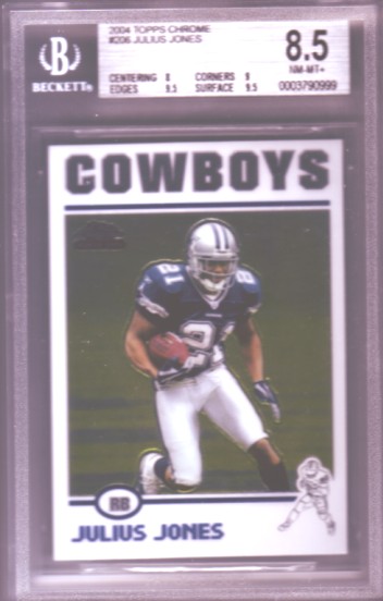 2004 Topps Chrome #206 Julius Jones RC ROOKIE BGS-8.5 NM-MT+ Dallas Cowboys BGS
