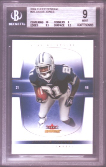2004 Fleer Genuine #94 Julius Jones RC ROOKIE #211/500 BGS-9.0 MINT Dallas Cowboys