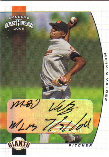 2005 Donruss Team Heroes Autographs #277 Merkin Valdez