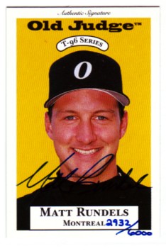 1996 Signature Rookies Old Judge Signatures #30 Matt Rundels