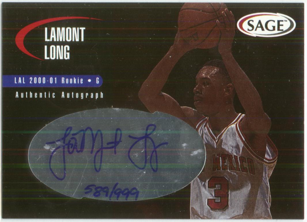 2000 SAGE Autographs #A30 Lamont Long/999