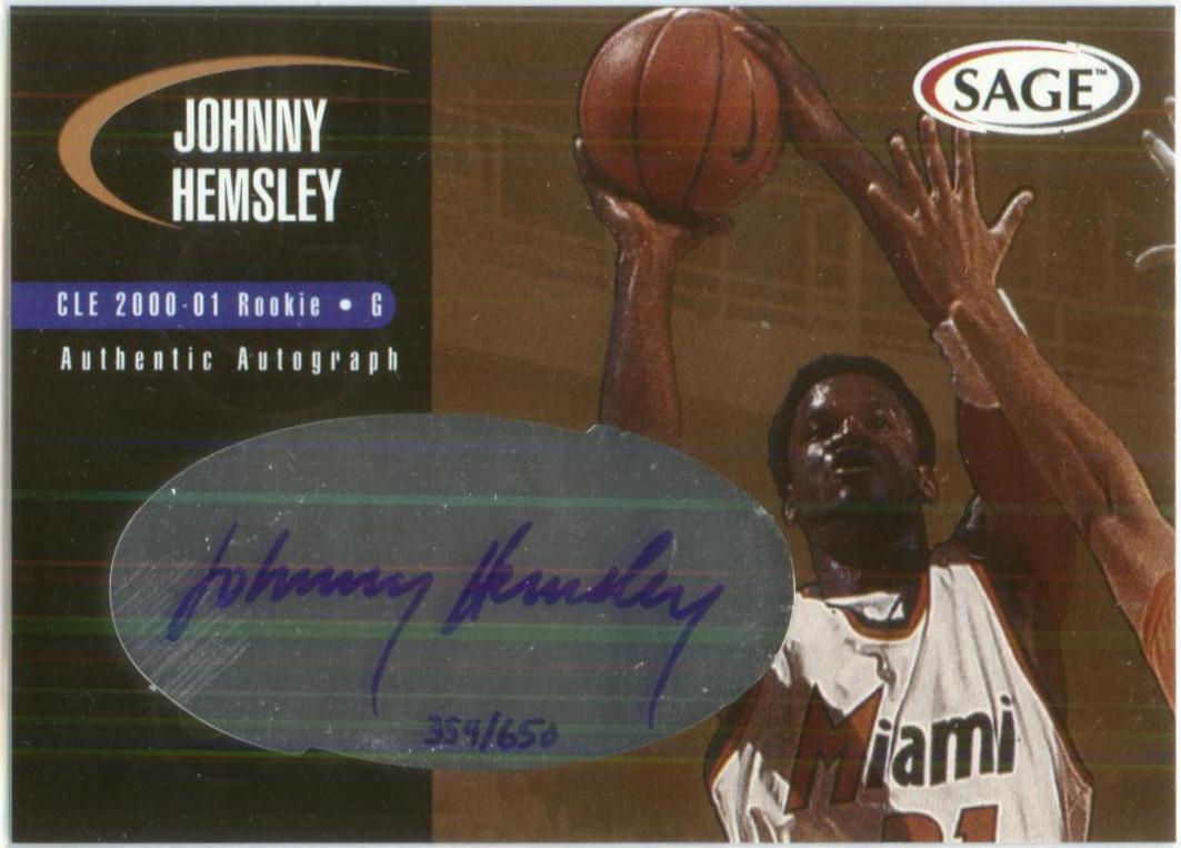 2000 SAGE Autographs Bronze #A22 Johnny Hemsley/650