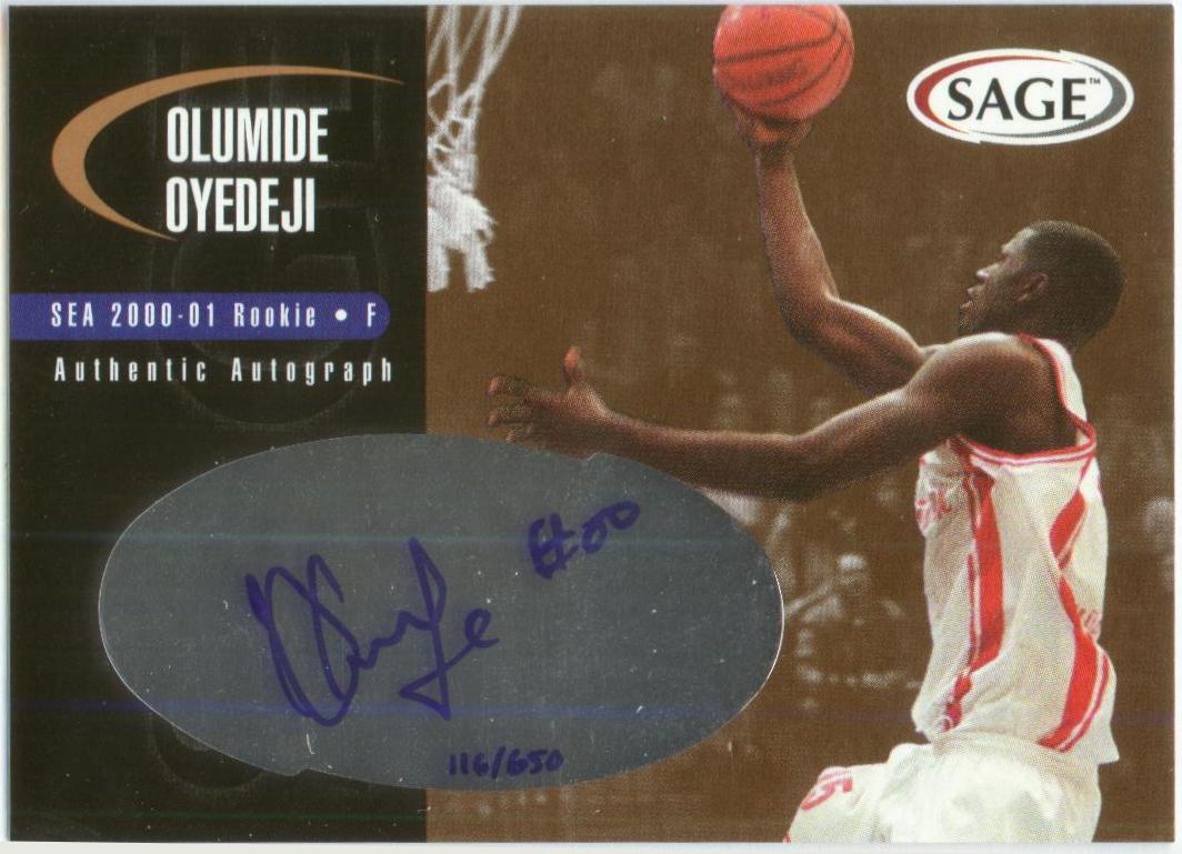 2000 SAGE Autographs Bronze #A39 Olumide Oyedeji/650