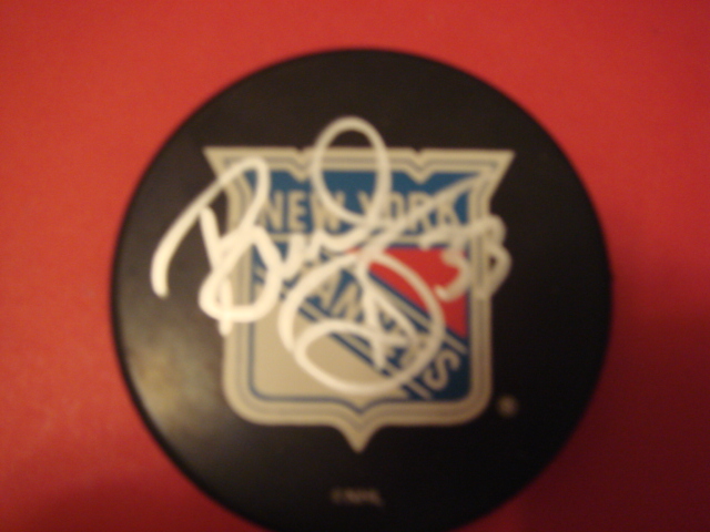 Bruce Driver New York Rangers Hockey Puck With COA