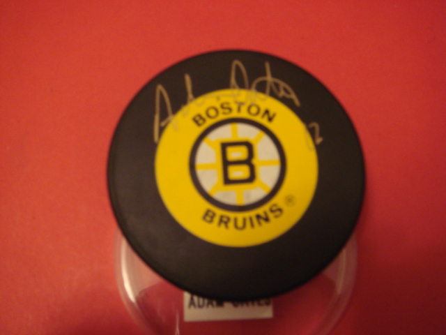 Adam Oates Autographed Boston Bruins Puck With COA