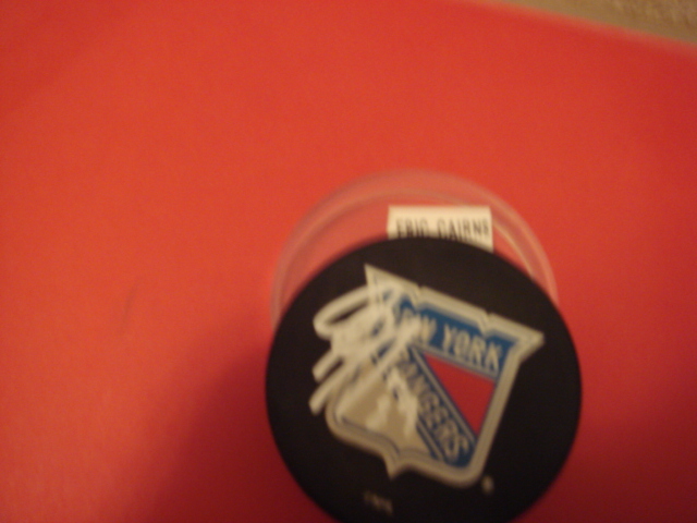 Eric Carns Autographed New York Rangers Hockey Puck with COA