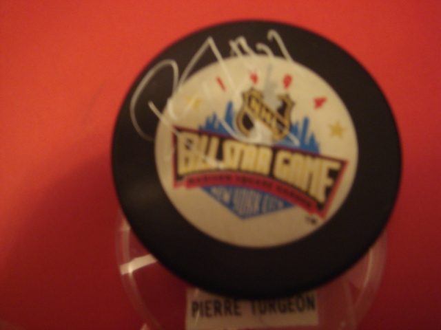 Pierre  Turgeon Autographed 1994 All Star MSG NYC Puck With COA