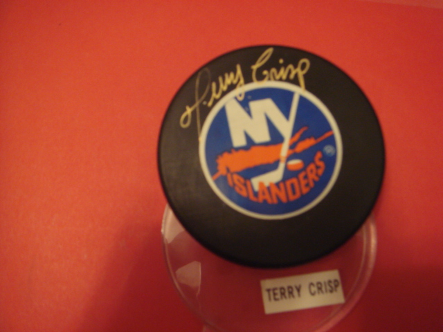 Terry Crisp Autographed New York Islanders Puck With COA