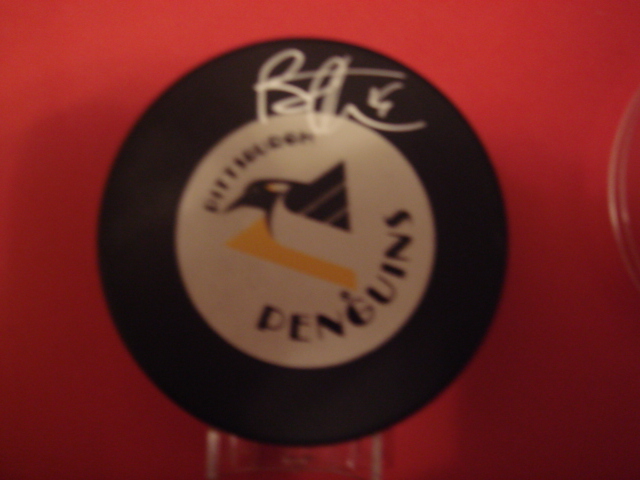 Brian Trottier Autographed Pittsburgh Penguins Hockey Puck with COA