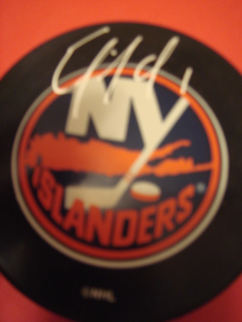 Eric Fichaud Autographed New York Islander Puck With COA