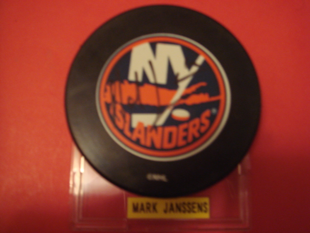 Mark Janssens Autographed New York Islander Puck With COA