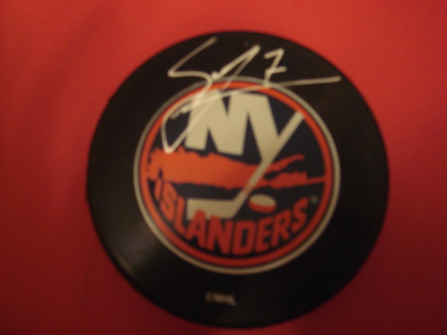 Scott Lachance Autographed New York Islander Puck With COA