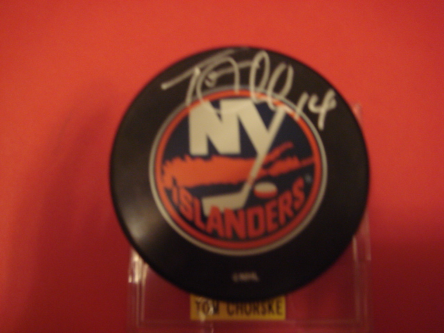 Tom Chorske Autographed New York Islander Puck With COA