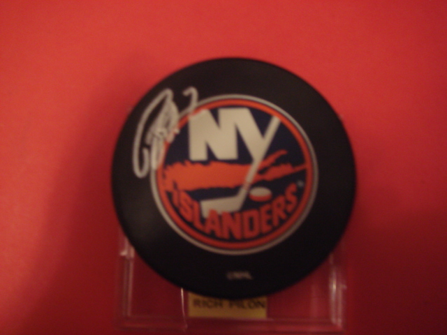 Rich Pilon Autographed New York Islander Puck With COA