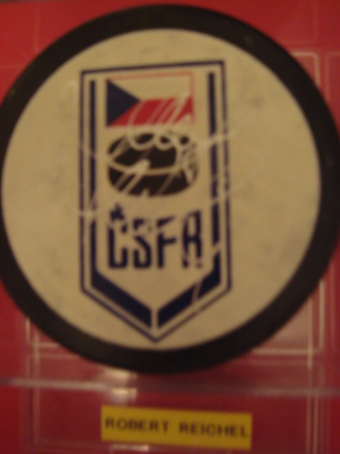 Robert Reichel Autographed CSFR Puck With COA