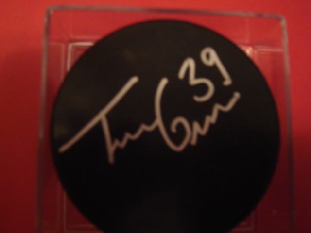 Travis Green  Autographed Blank Puck With COA