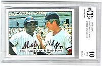 1976 SSPC #595 Willie Mays/Herb Score CL front image