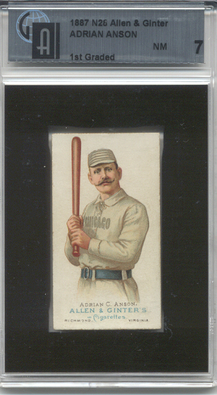 1887 Allen and Ginter N28 * #1 Cap Anson (Graded GAI 7 - Near Mint) (Chicago Cubs, Natl.)  