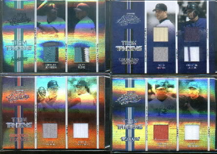 2005 Absolute Memorabilia Team Tandems Swatch Single Spectrum #6 Vernon Wells Jsy/Roy Halladay Jsy/75