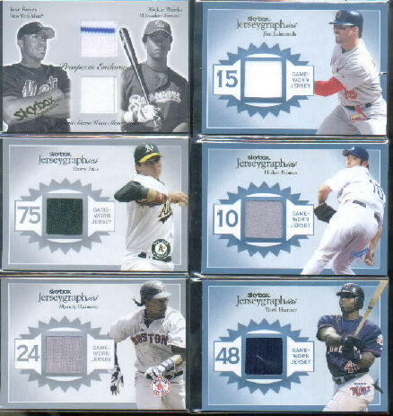 2004 SkyBox Autographics Jerseygraphics Blue #HN Hideo Nomo