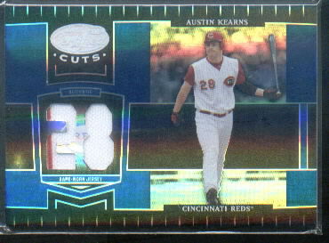 2004 Leaf Certified Cuts Marble Material Blue Number #59 Austin Kearns Jsy/28