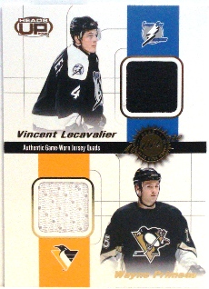 2001-02 Pacific Heads Up Quad Jerseys #27 Vincent Lecavalier/Keith Primeau/Matthew Barnaby/Milan Kraft